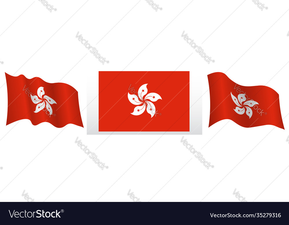 Flag hong kong in static position