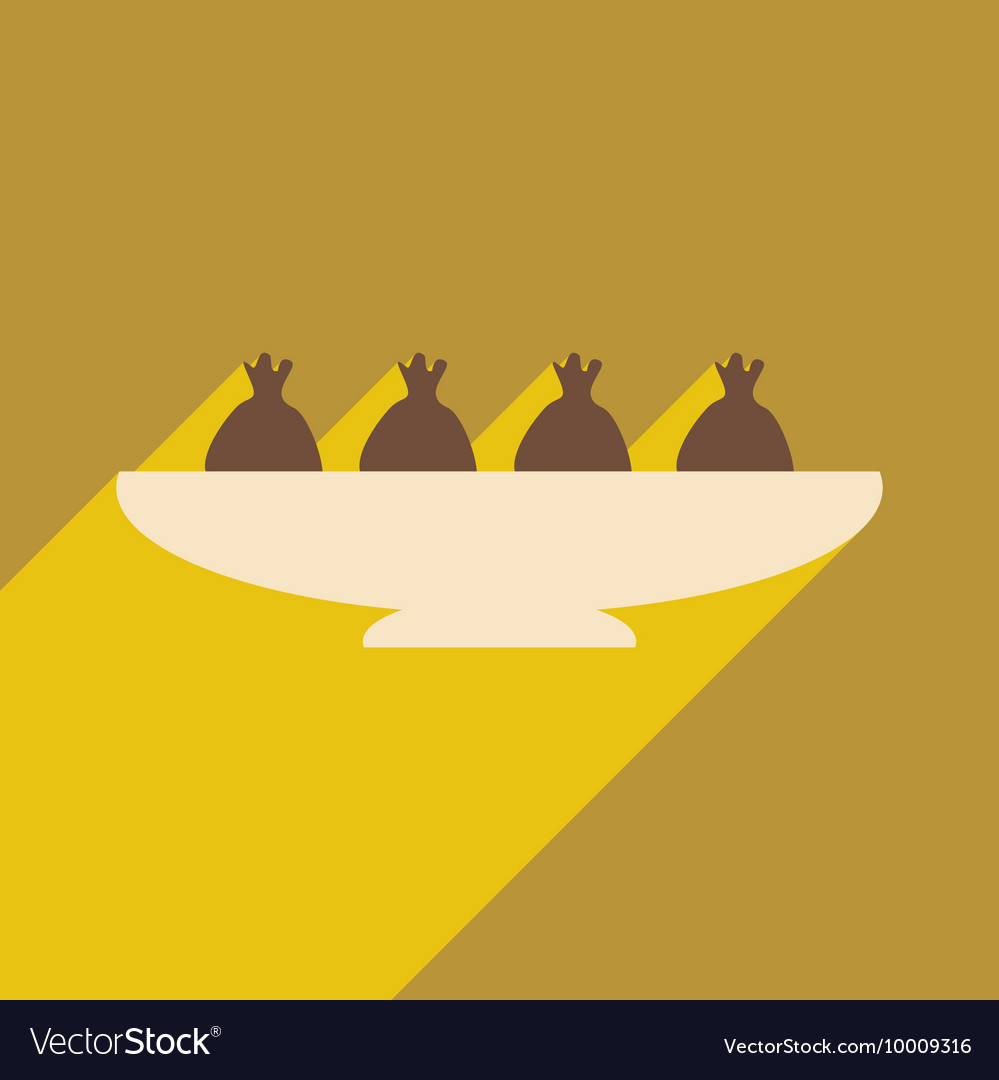 Flat with shadow icon and mobile application meat
