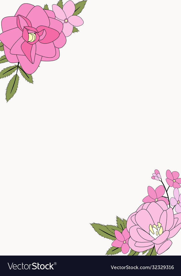 Hand drawn flower natural background vector image Hand drawn flower natural background