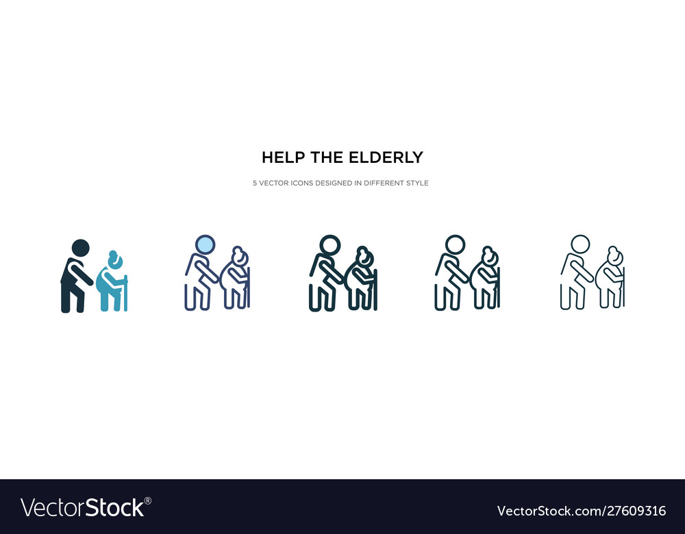 Help elderly icon in different style two
