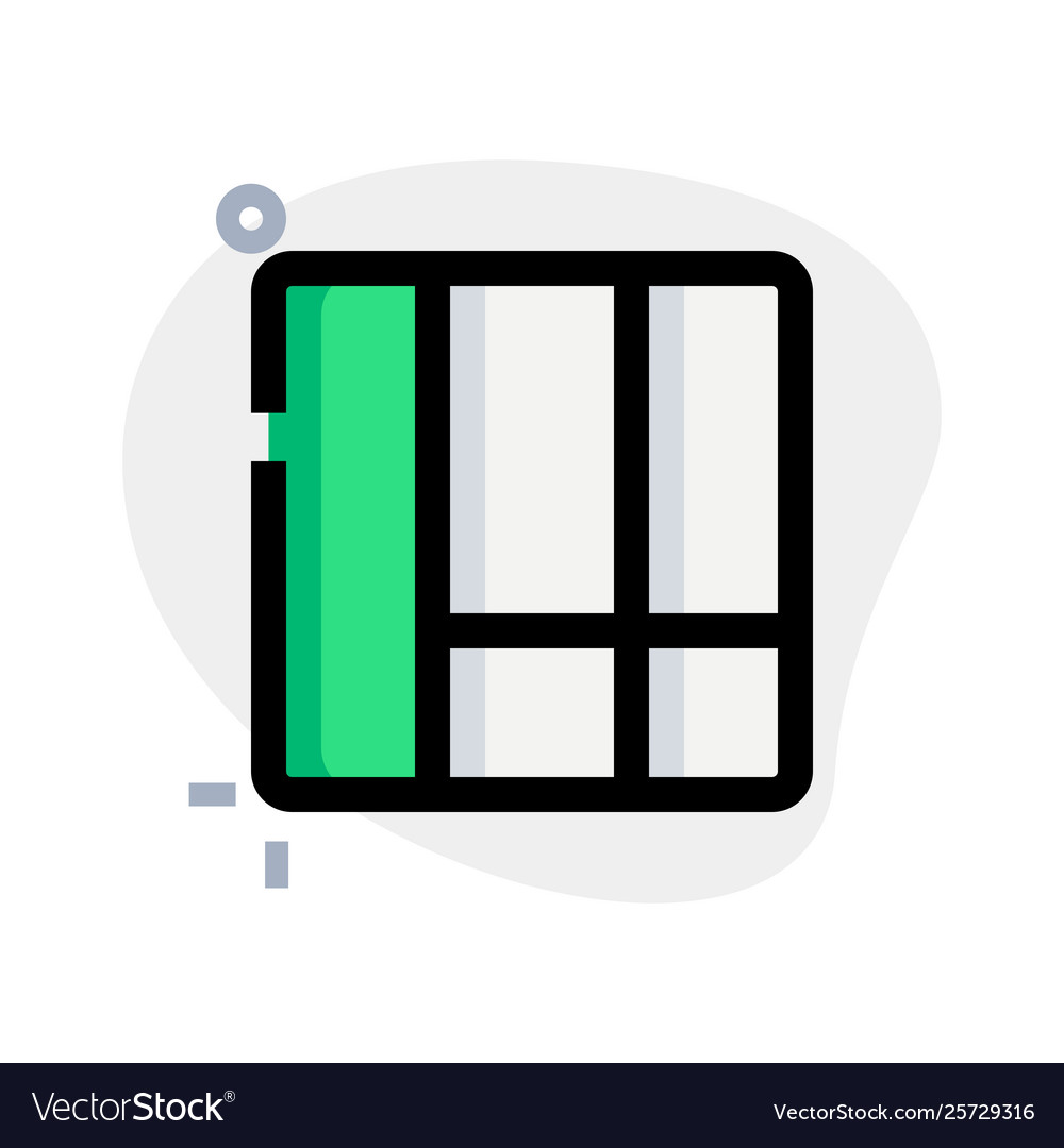 Left sidebar list gird having vertical column