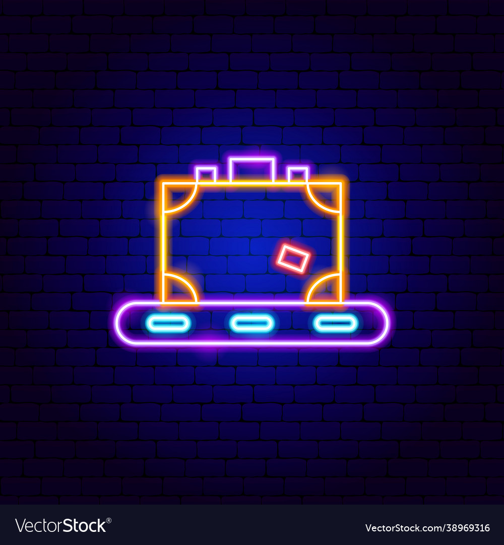 Luggage Transport Neon Sign Royalty Free Vector Image