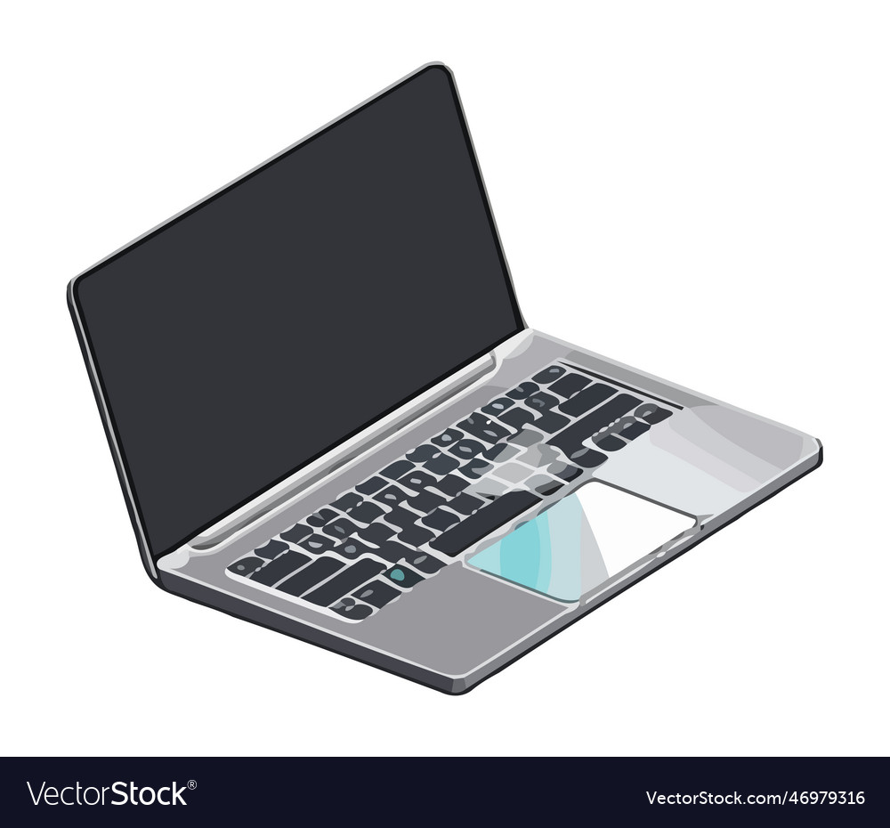 Modern laptop symbolizes technology and Royalty Free Vector