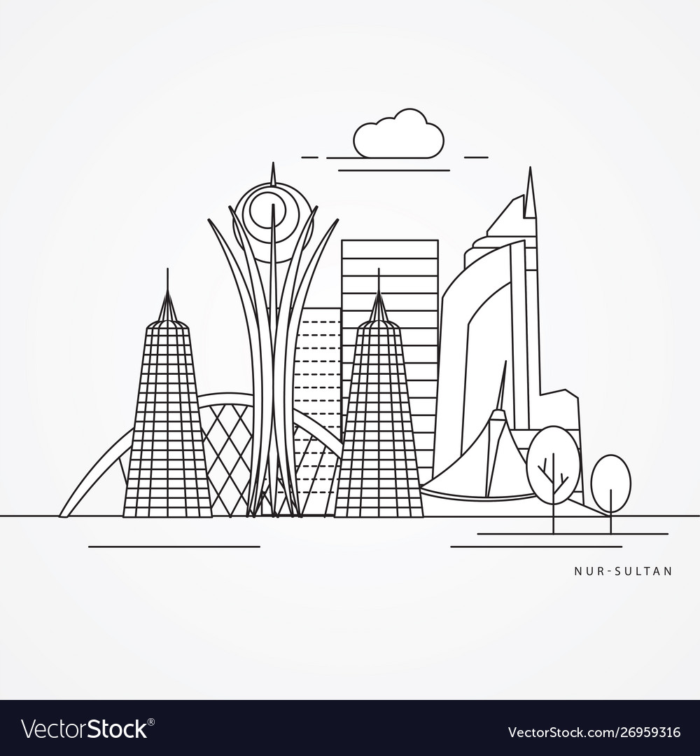 Nur-sultan detailed silhouette