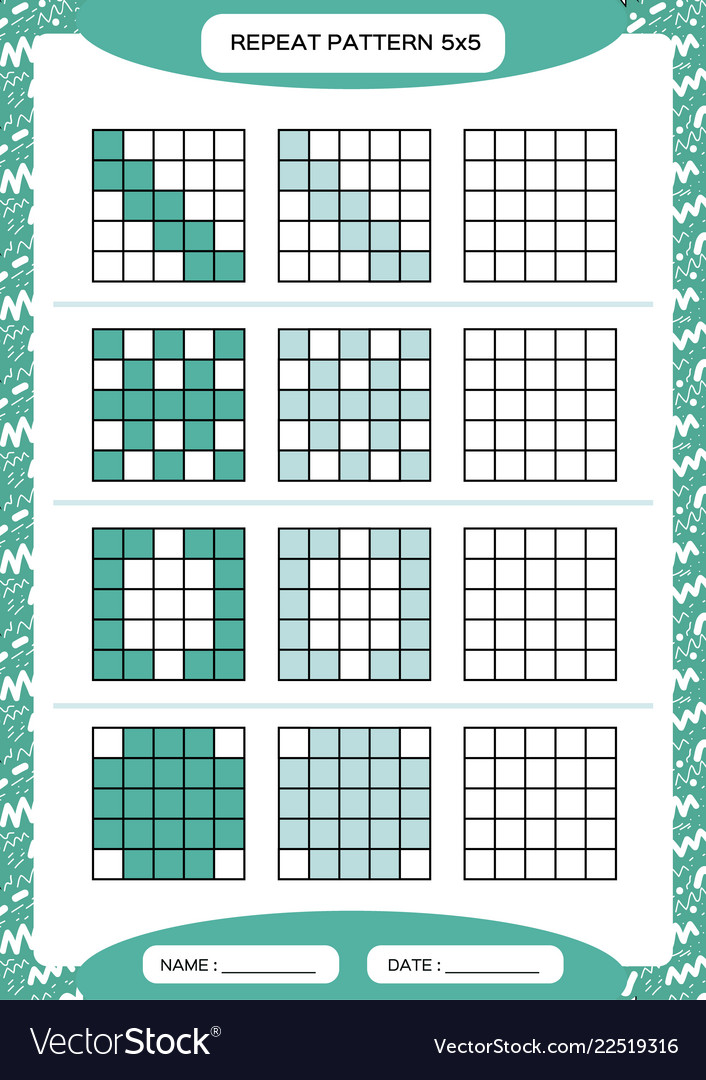 Repeat blue pattern cube grid with squares Vector Image Repeat blue pattern cube grid with squares