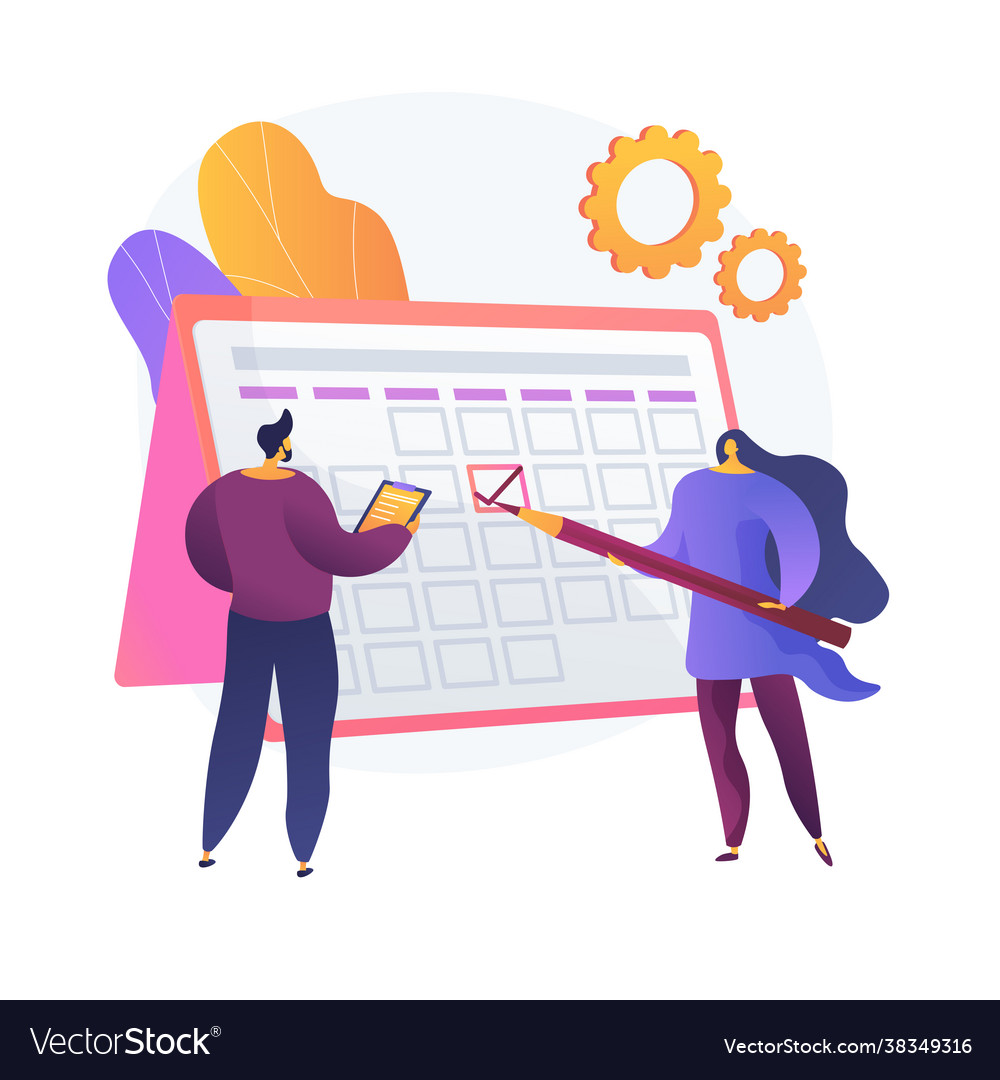 Scheduling concept metaphor vector image Scheduling concept metaphor