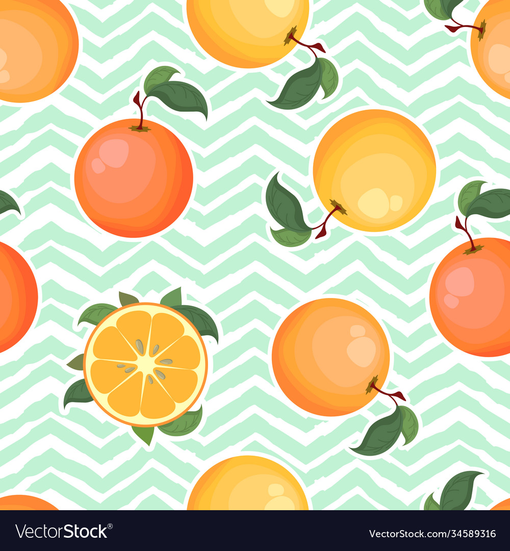 Seamless pattern with colorful oranges Vector Image Seamless pattern with colorful oranges