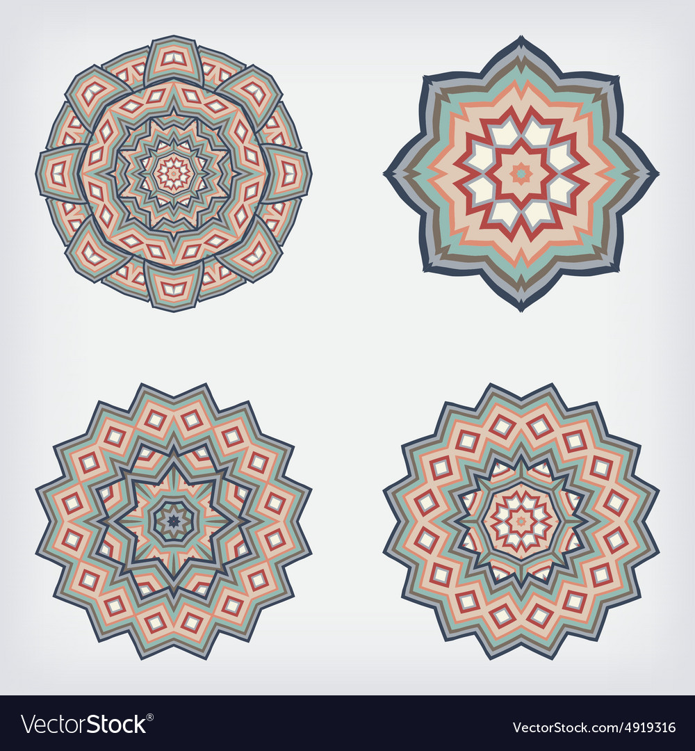 Set decorative pattern of circular