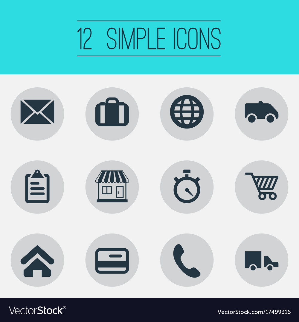 Set of simple handing icons