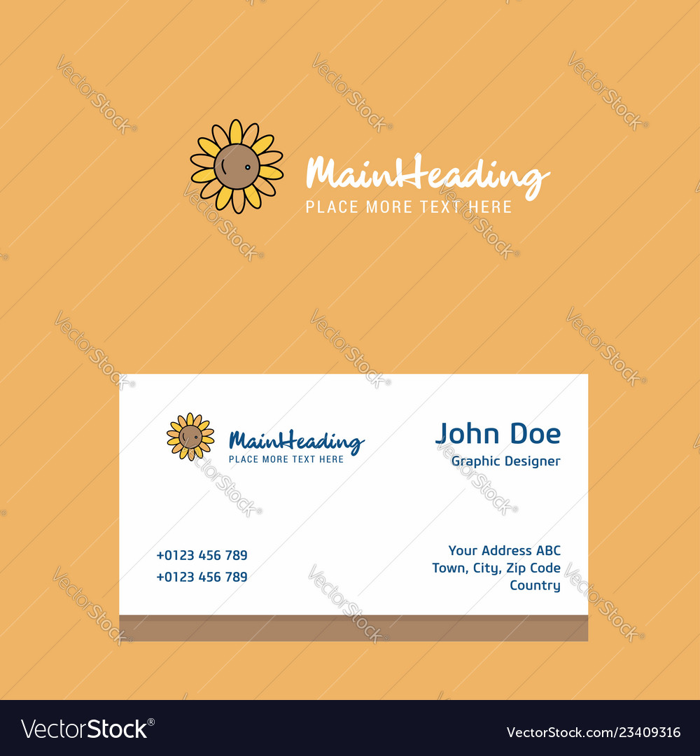 Sunflower logo design with business card template