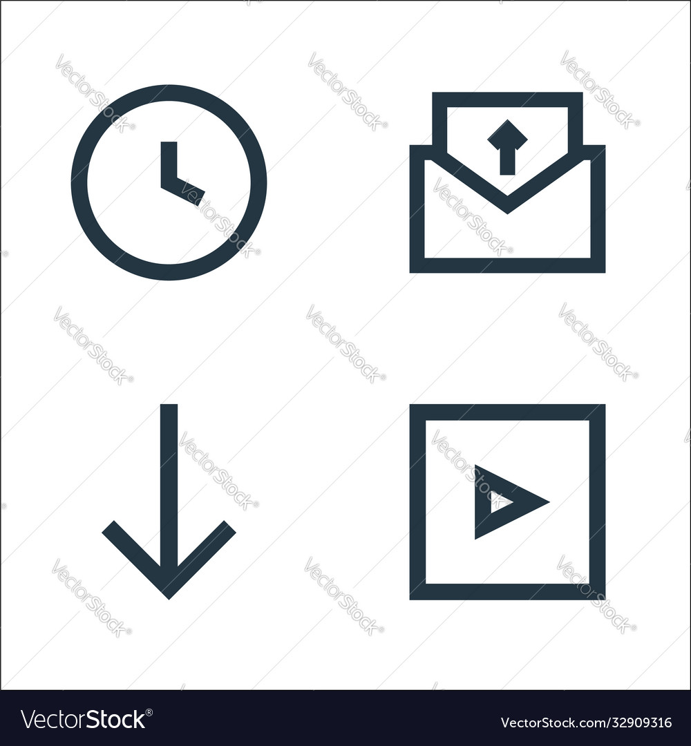 User interface line icons linear set quality vector image User interface line icons linear set quality