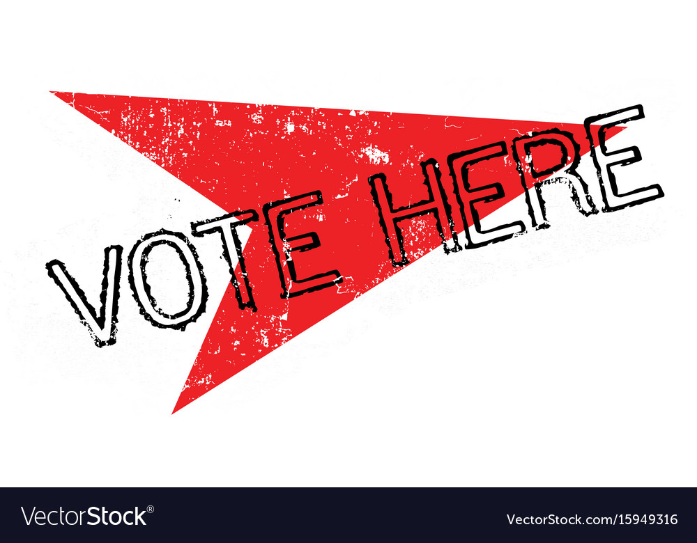 Vote here rubber stamp