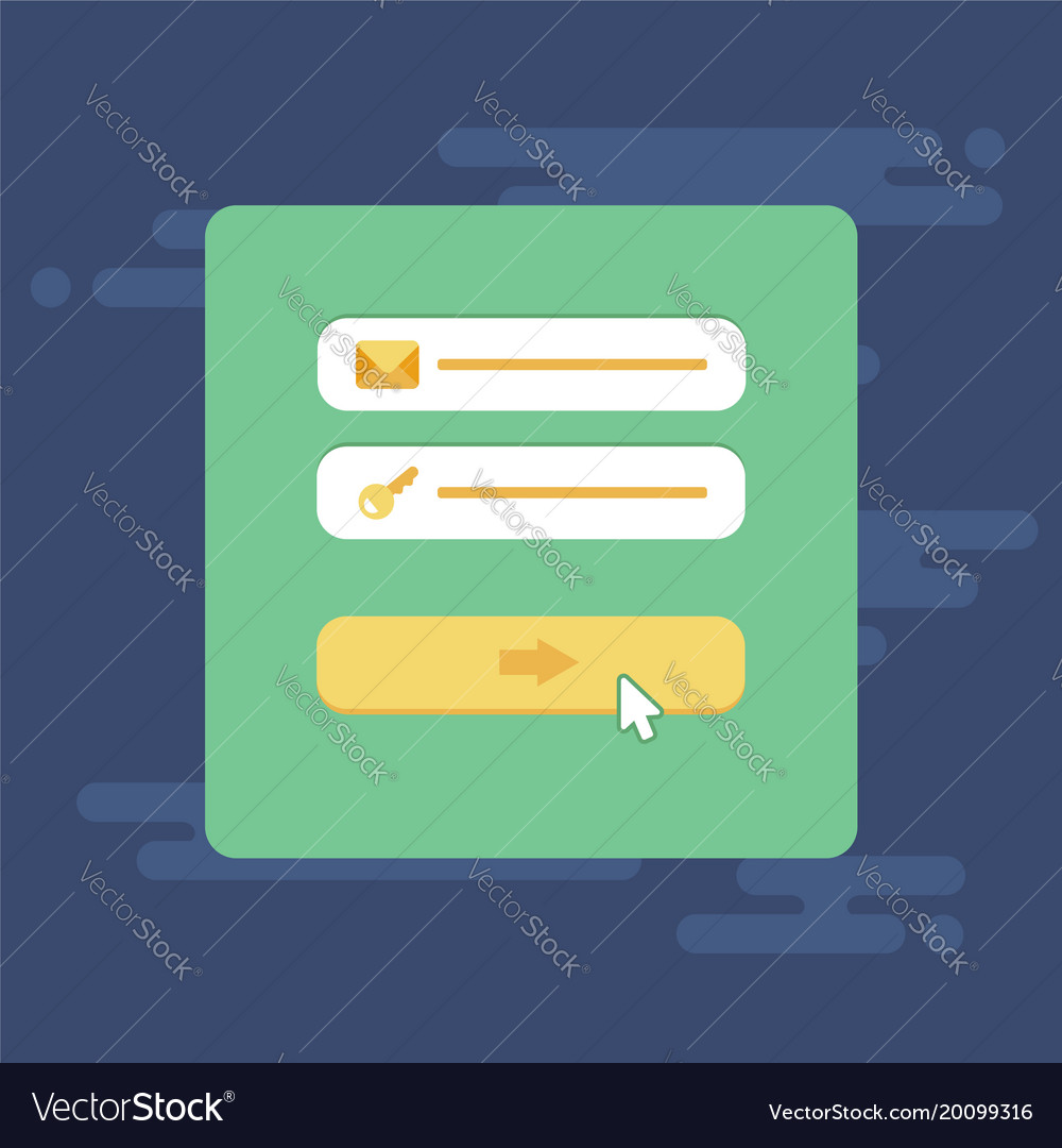 Web template of computer login form
