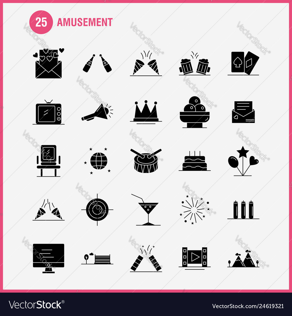 Amusement solid glyph icon for web print