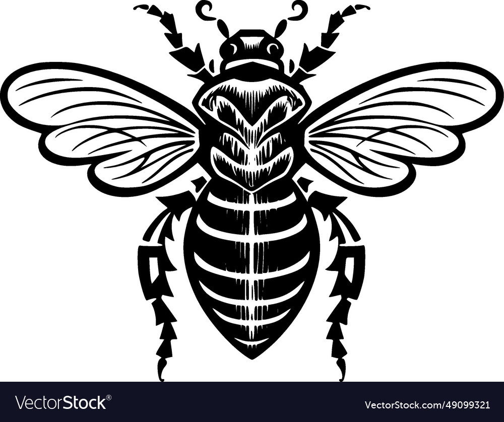 Bee - black and white isolated icon