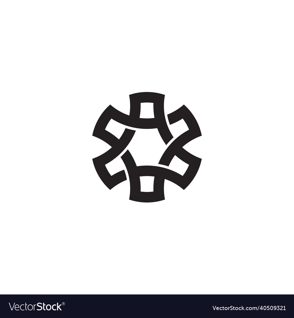 Circle cog wheel linked triangle simple geometric
