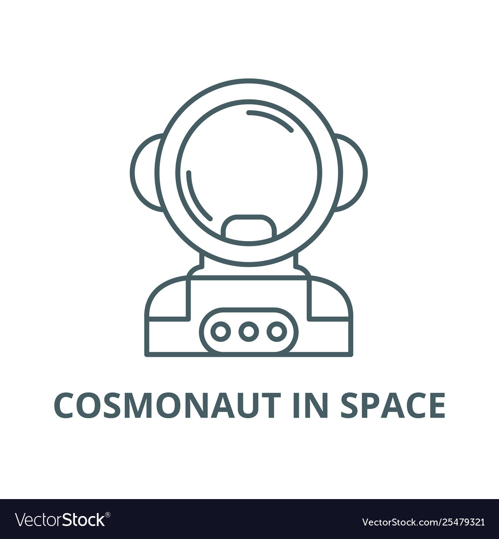 Cosmonaut in space line icon linear vector image Cosmonaut in space line icon linear