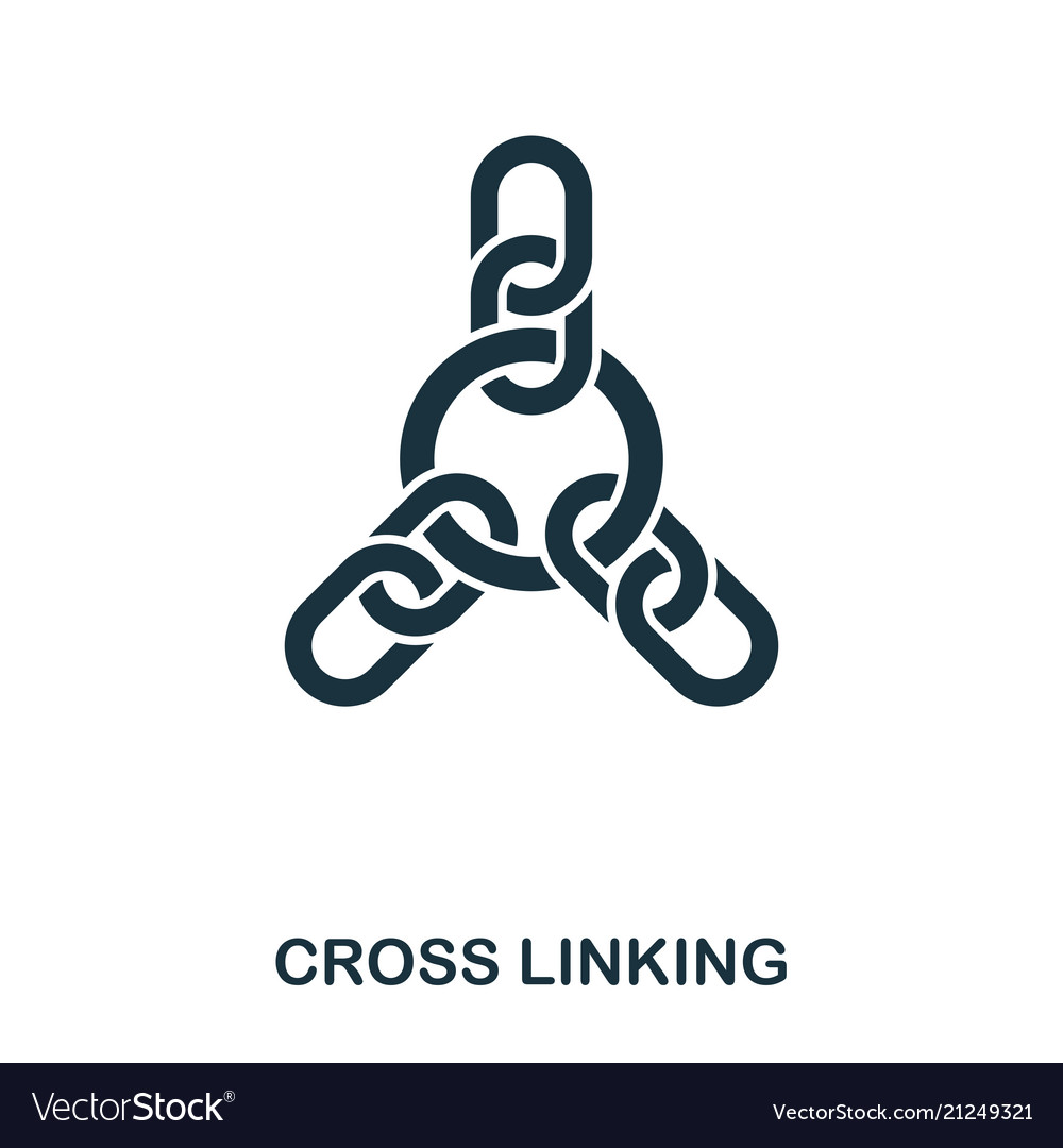 Cross linking icon line style design ui