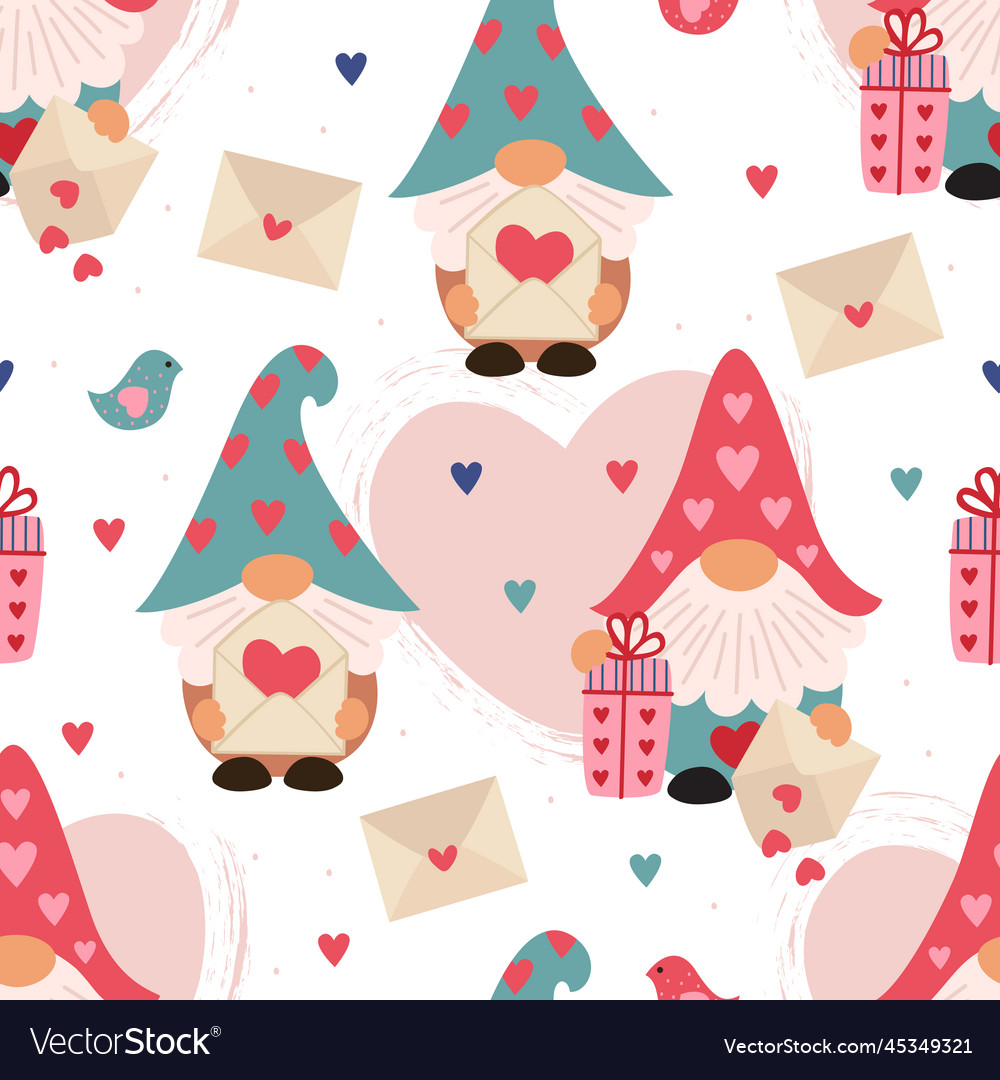 Cute Gnome Valentine's Pattern