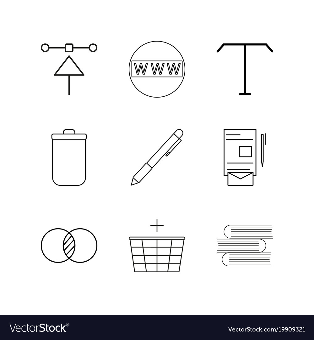 Design elements linear icon set simple outline