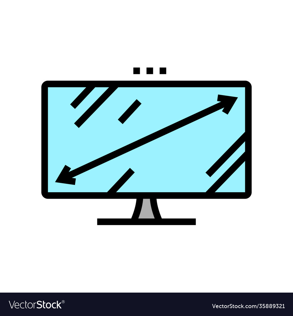 Diagonal computer monitor color icon