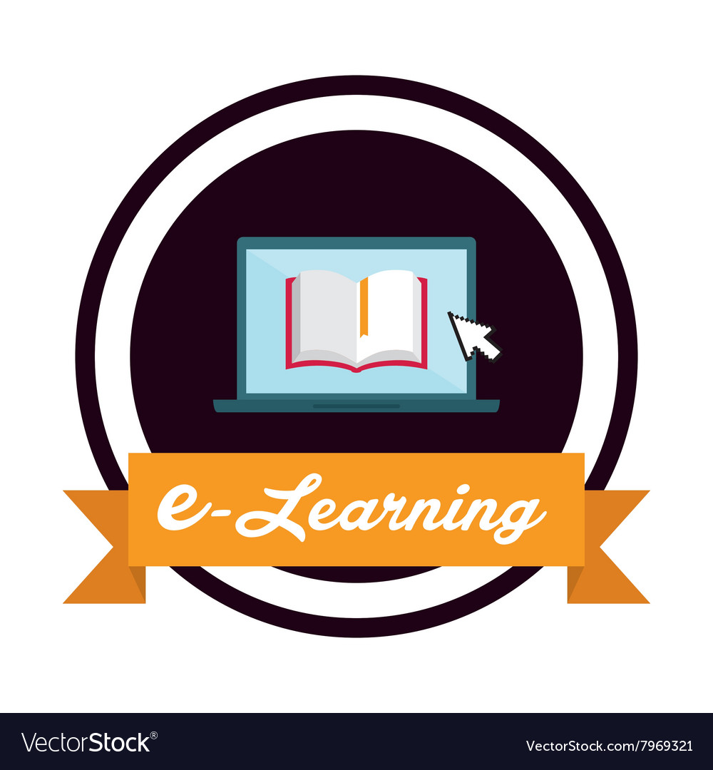 E-learning icon design Royalty Free Vector Image