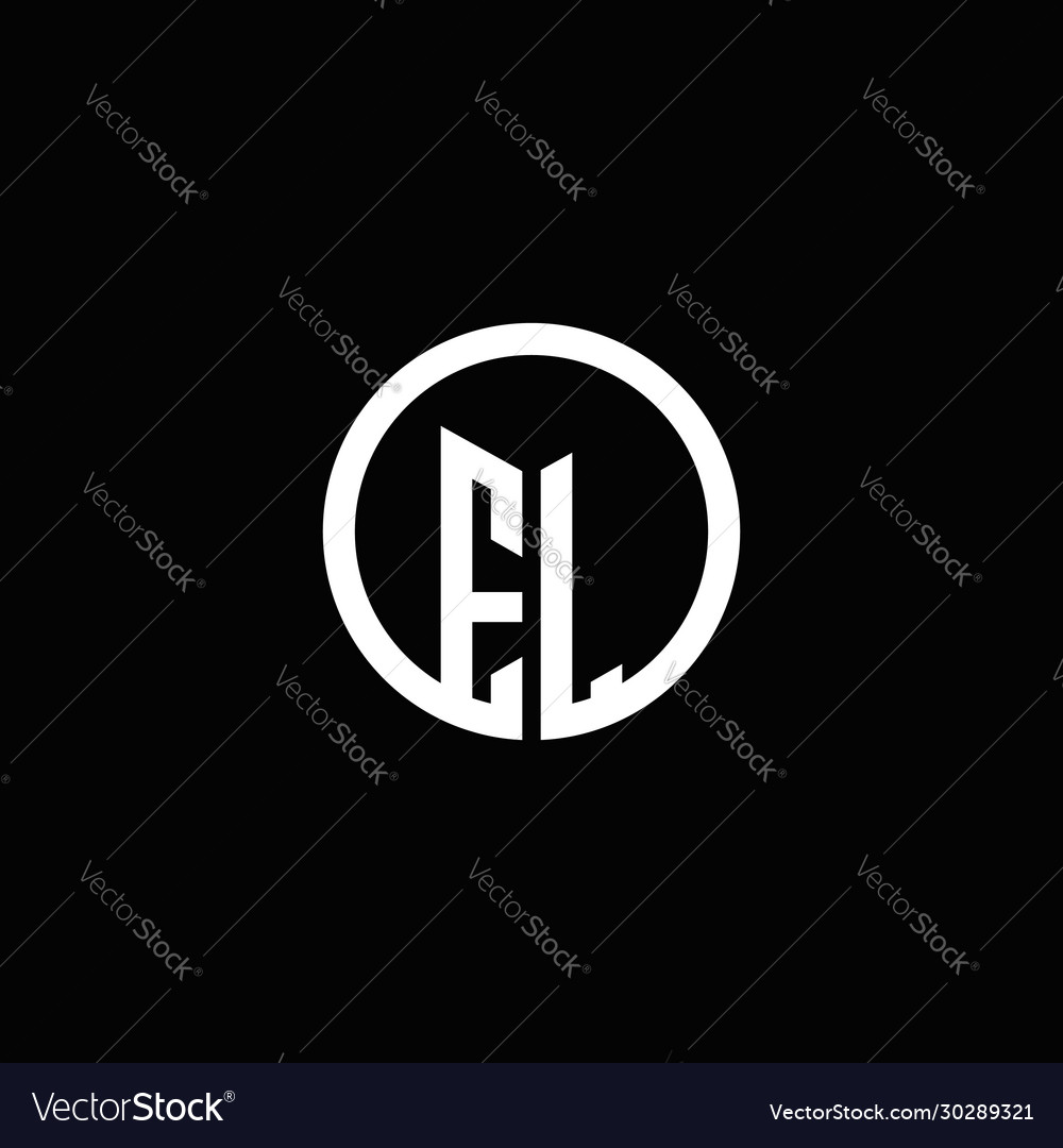 El monogram logo isolated with a rotating circle Vector Image El monogram logo isolated with a rotating circle
