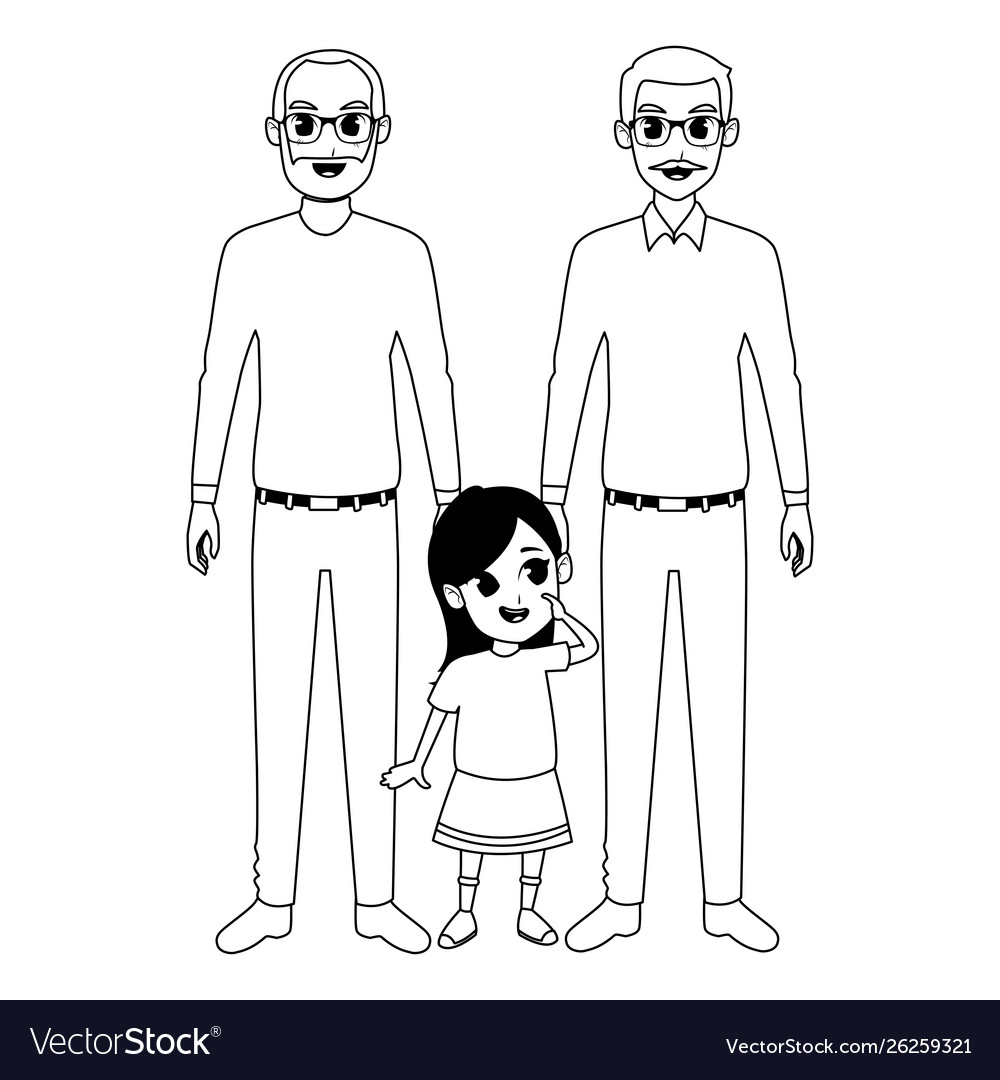 Family grandparents and grandchildren cartoons Vector Image