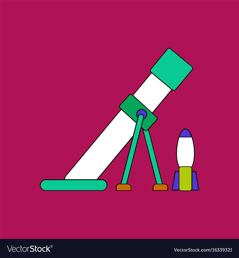 Flat icon design collection mortar and shell