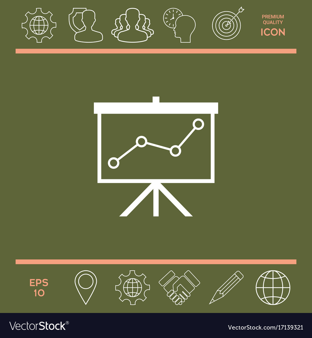 Flip-chart projection screen with a graph