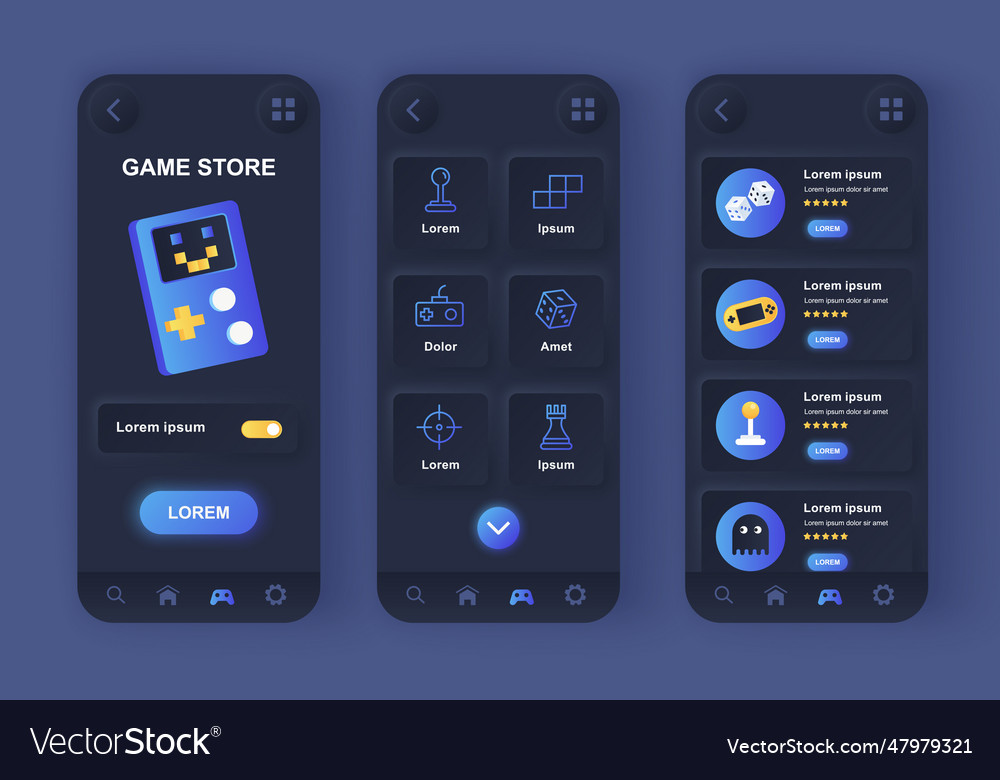 Game store unique neomorphic design kit computer