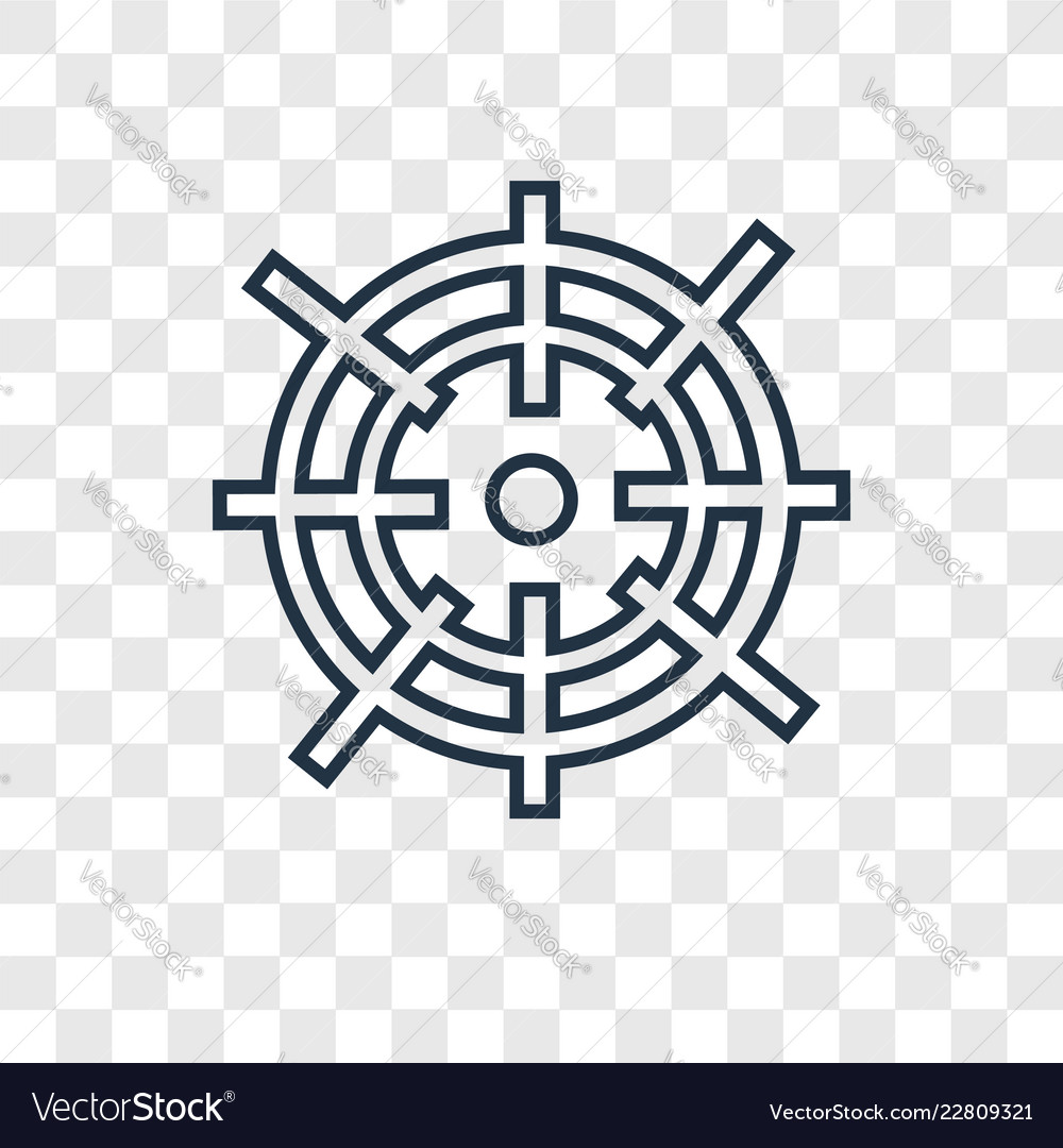 Goals concept linear icon isolated on transparent vector image Goals concept linear icon isolated on transparent