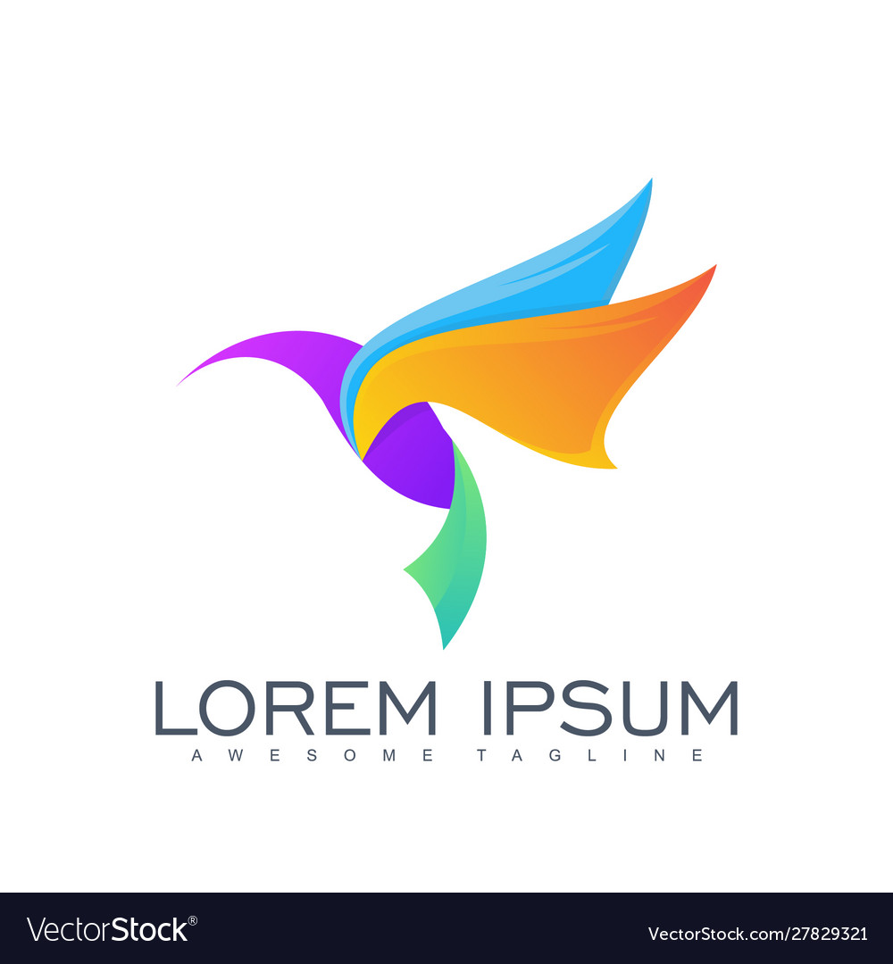 Gradient colorful bird