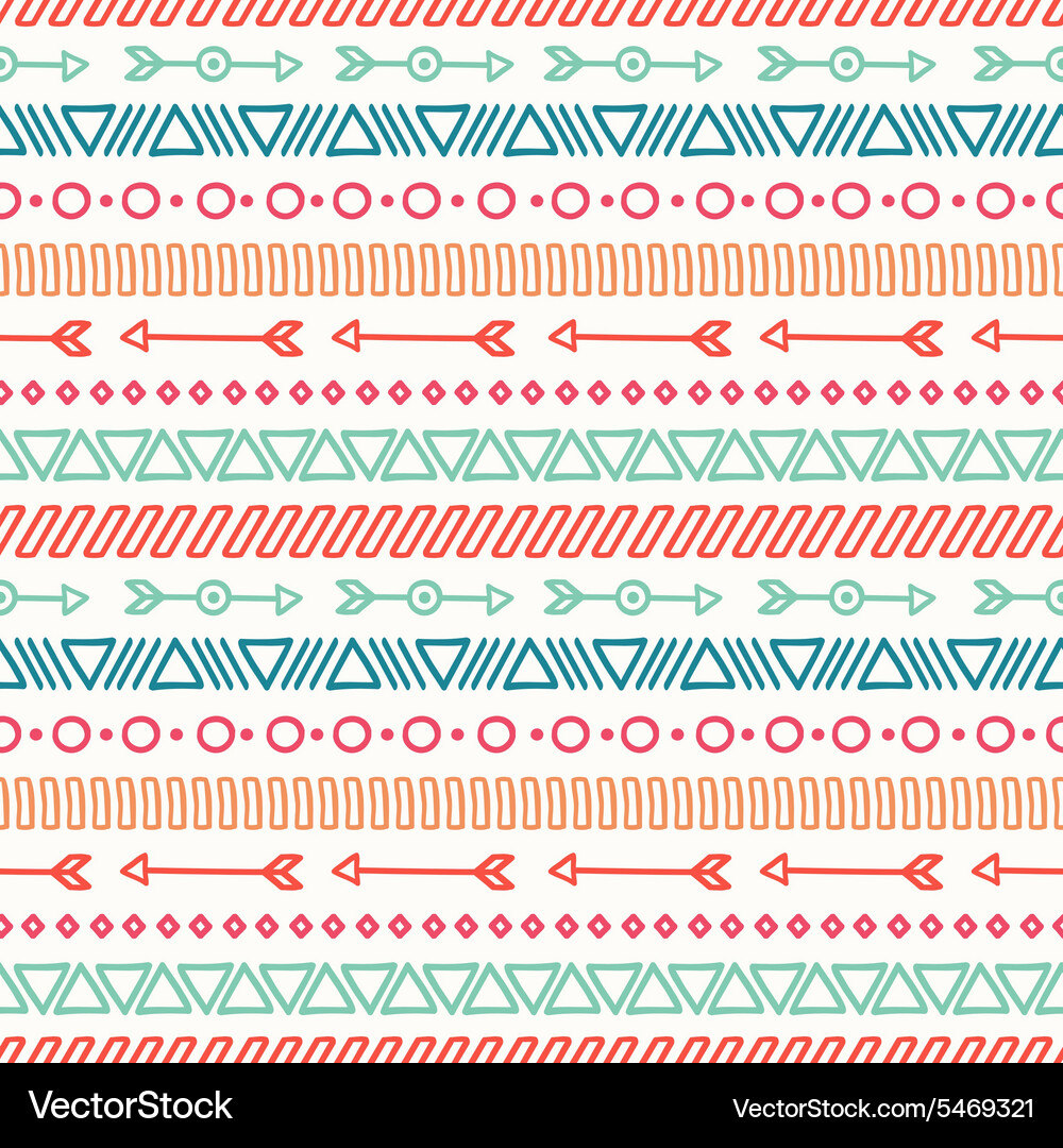 Hand drawn geometric ethnic seamless pattern Vector Image