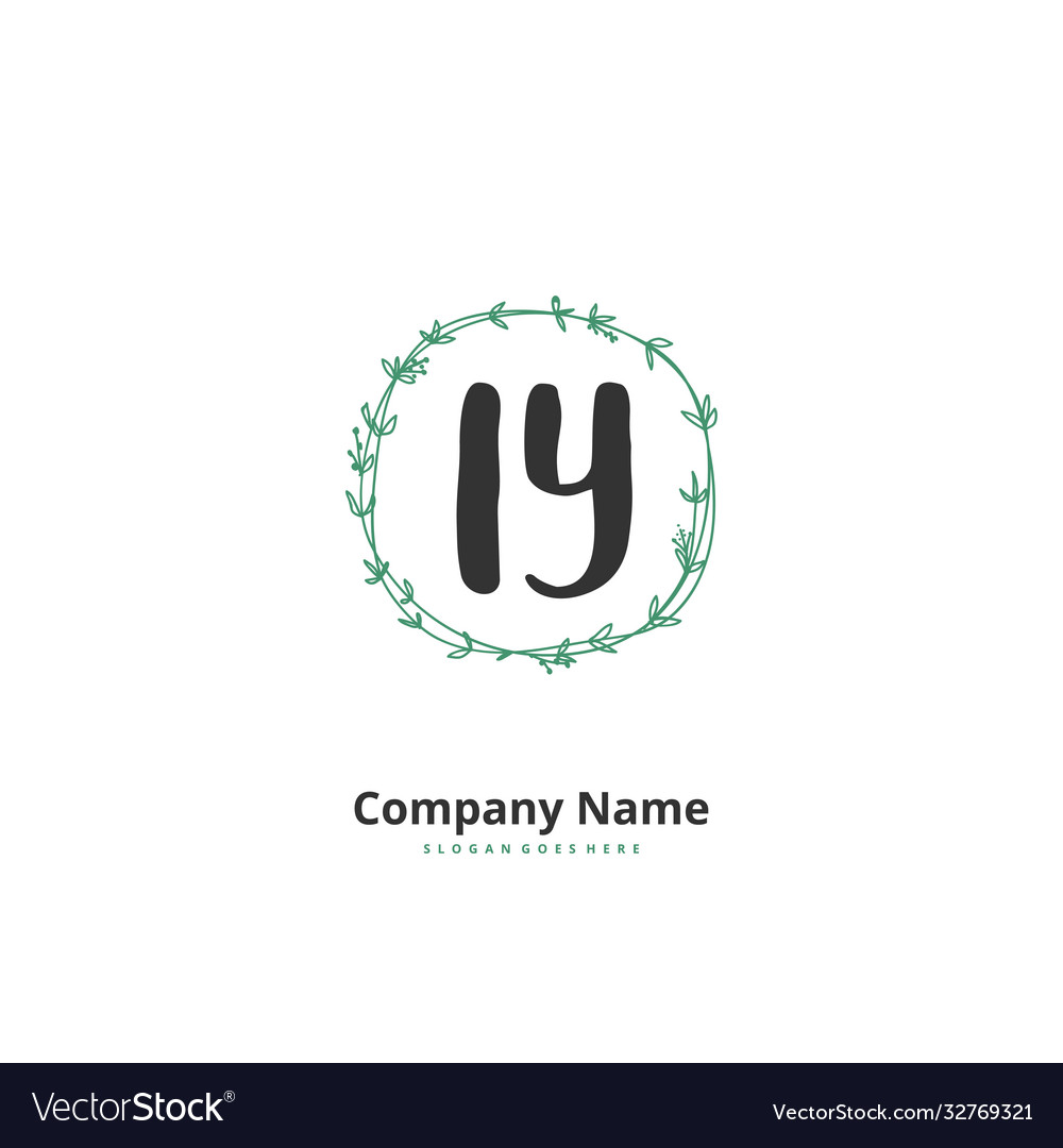 I y iy Initial Handschrift und Unterschrift Logo