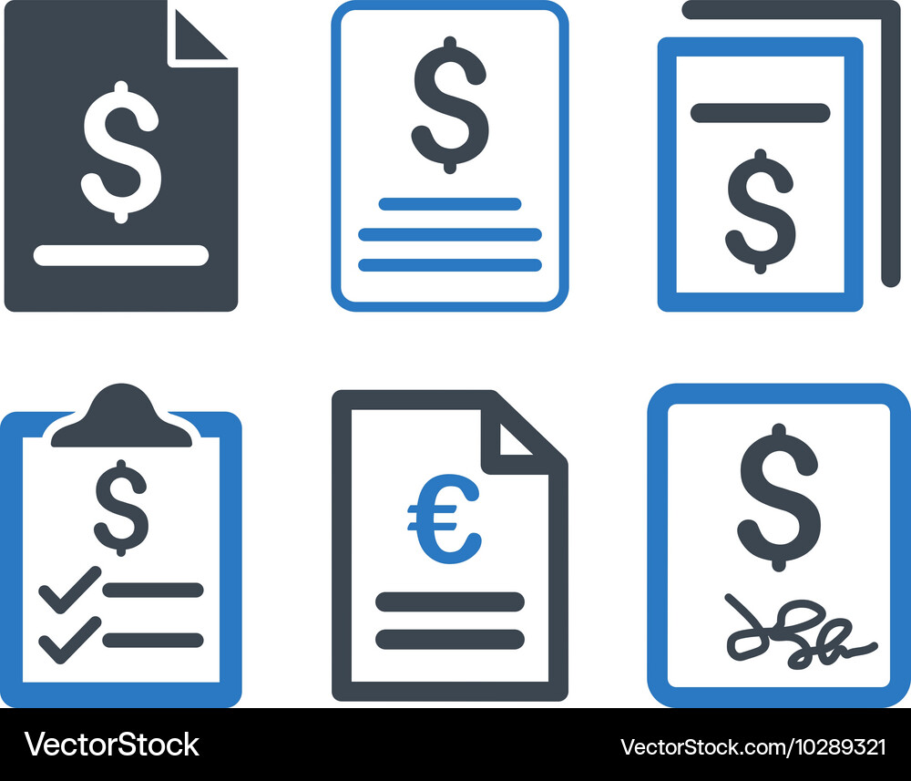 Invoice Flat Icons Royalty Free Vector Image - VectorStock