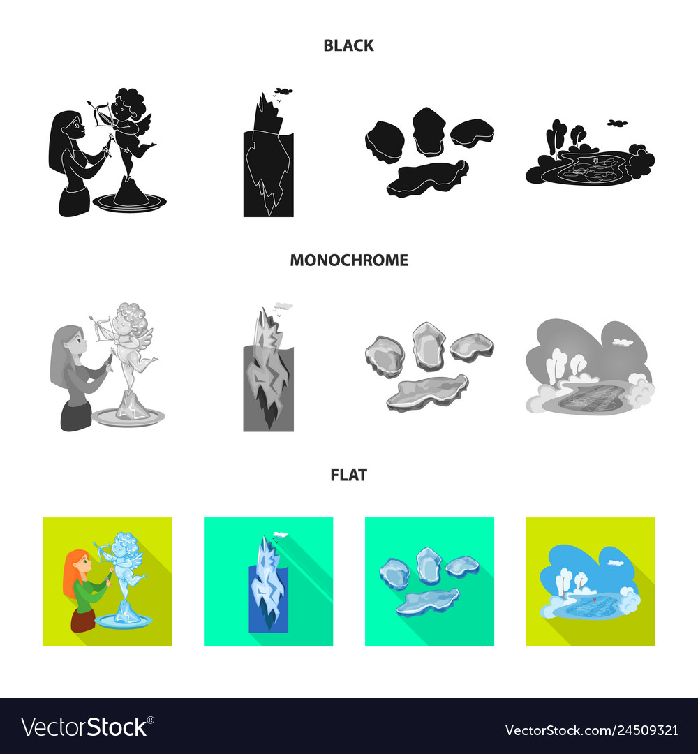 Isolated object of texture and frozen icon set vector image Isolated object of texture and frozen icon set