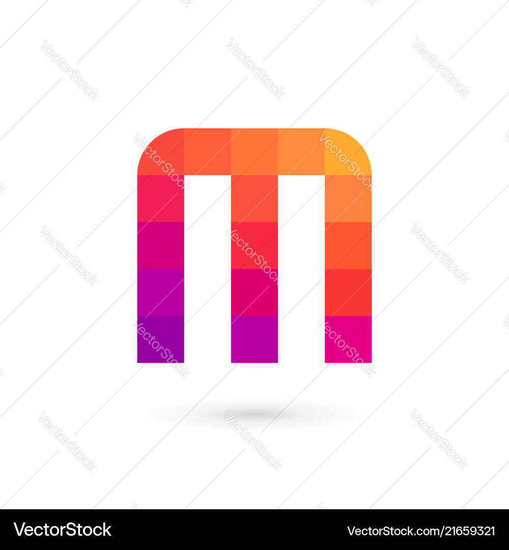 Letter m mosaic logo icon design template elements