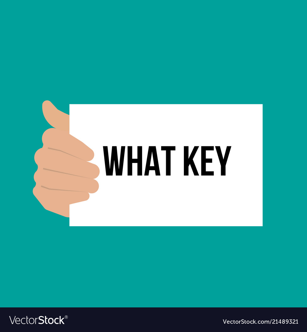 Man showing paper what key text vector image Man showing paper what key text
