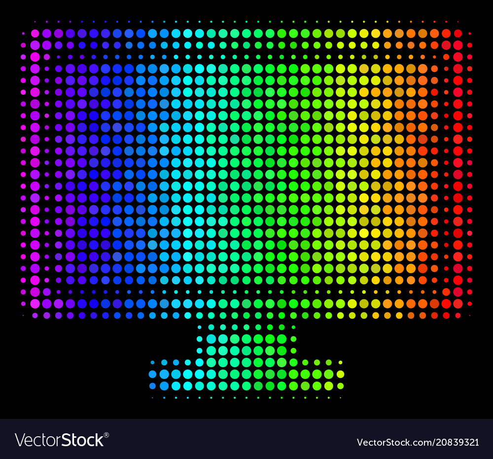 Rainbow colored dot computer display icon