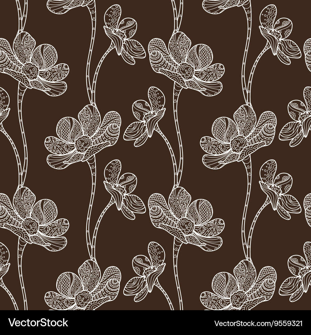 Seamless floral entangle pattern Royalty Free Vector Image
