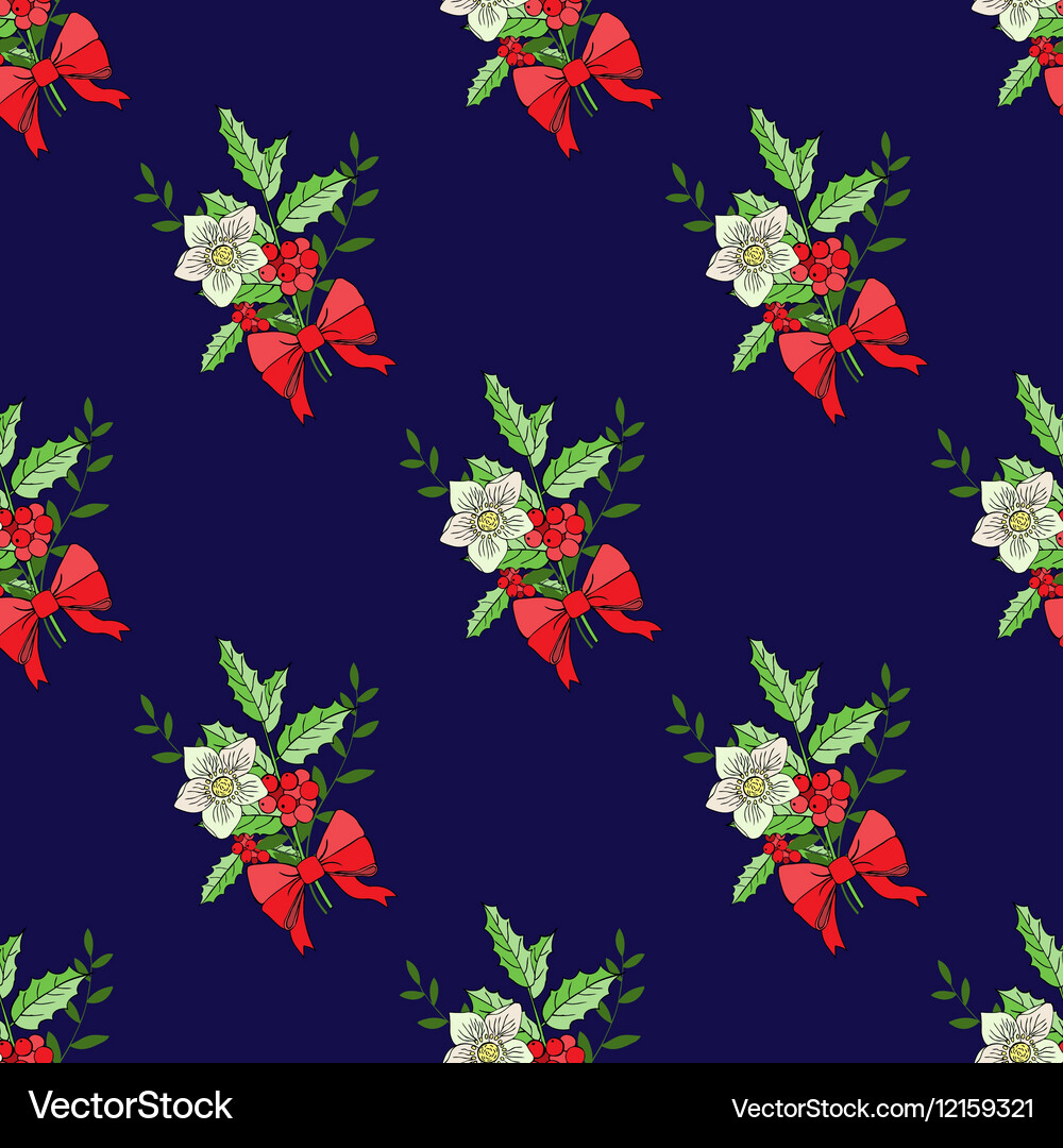 Seamless pattern with christmas decoration Vector Image