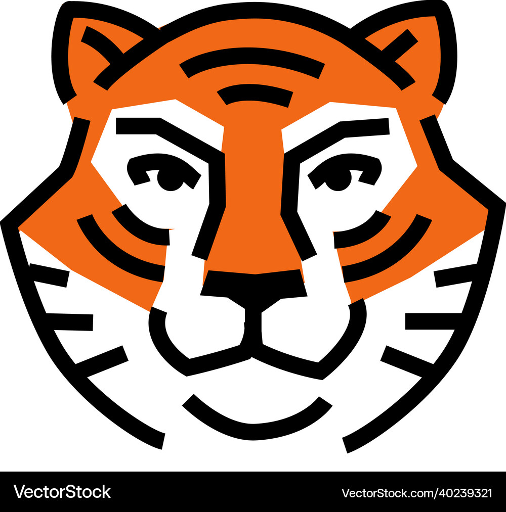 Tiger abstract logo icon lines design elements Vector Image