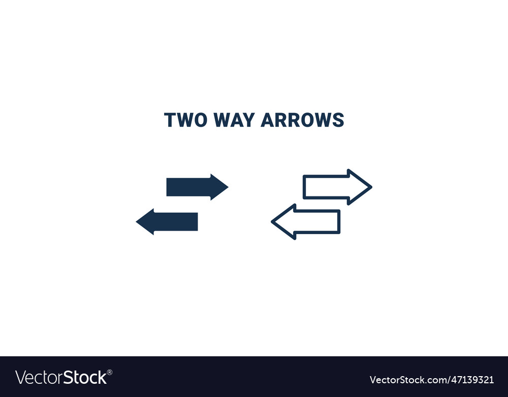 Two way arrows icon outline vector image Two way arrows icon outline