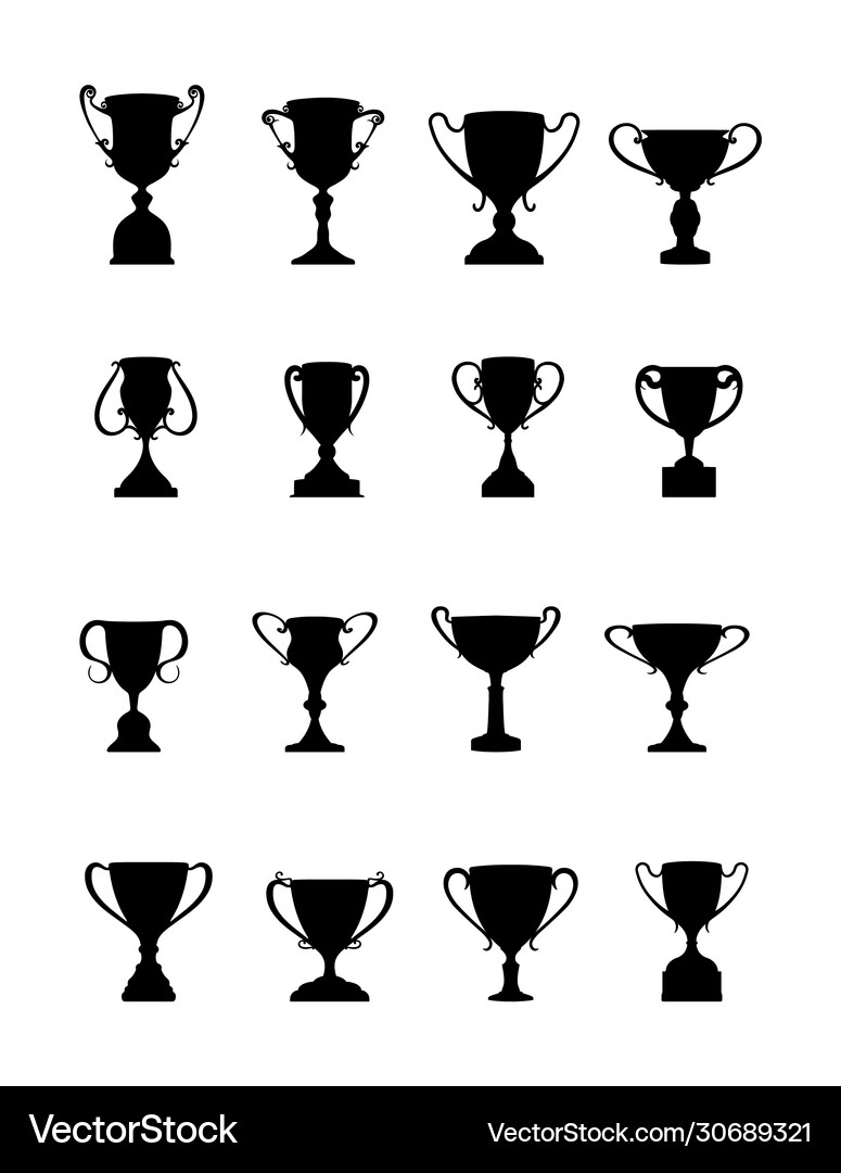 Winner Shape Vector Winners cup set cups different shapes Royalty Free Vector