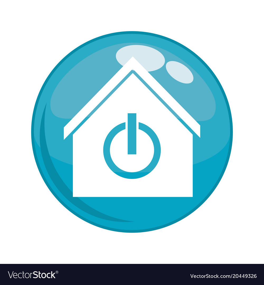 Button with house building and power switch