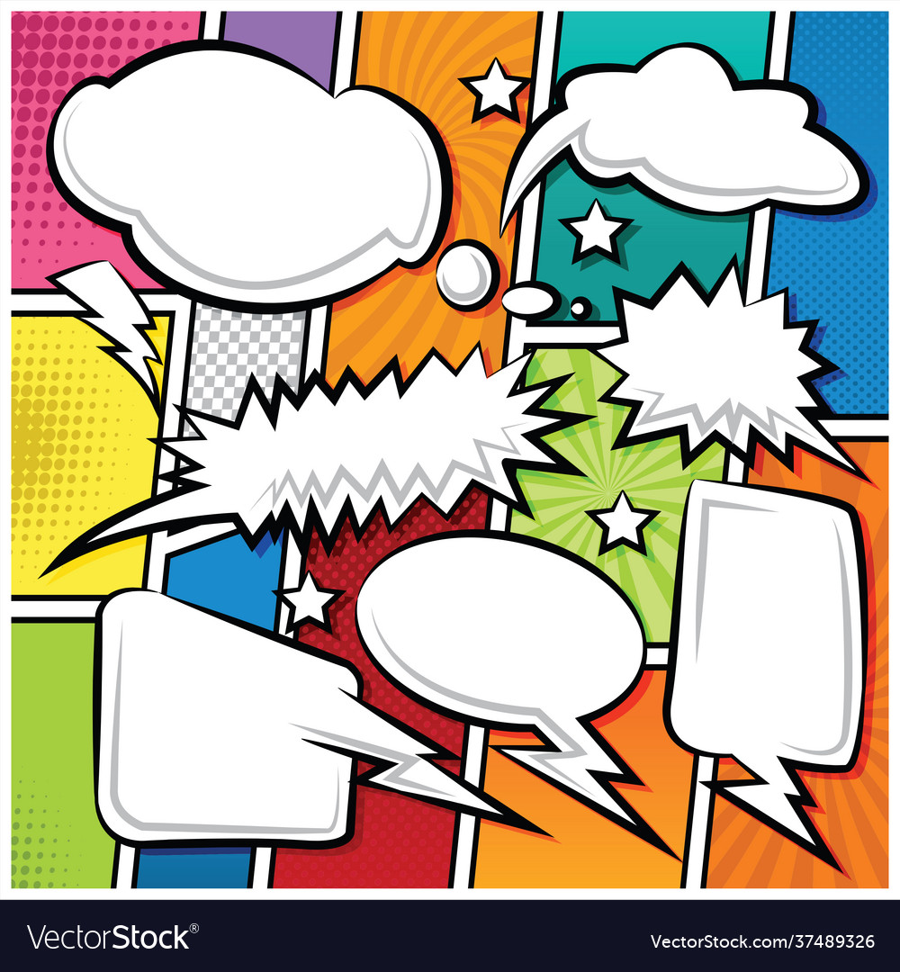 Comic bubble speech balloons cartoon Royalty Free Vector