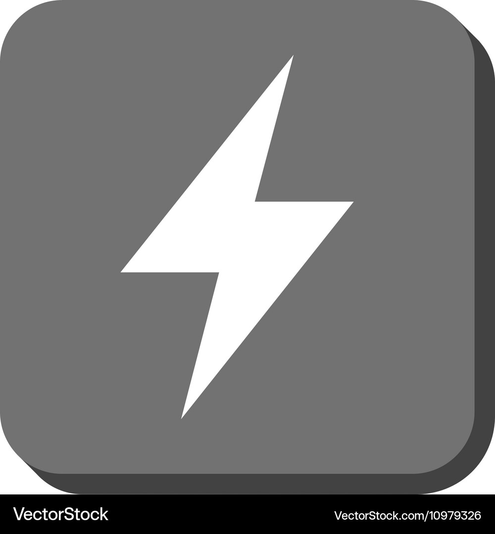 Electric strike rounded square icon Royalty Free Vector