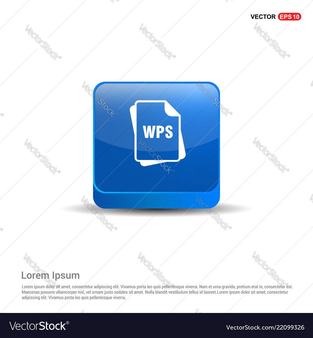 File format icon - 3d blue button Vector Image File format icon - 3d blue button