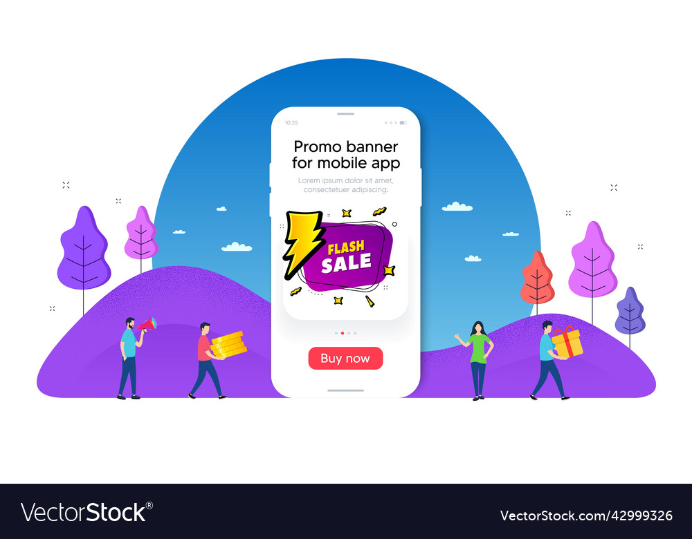 Flash sale banner discount sticker shape phone